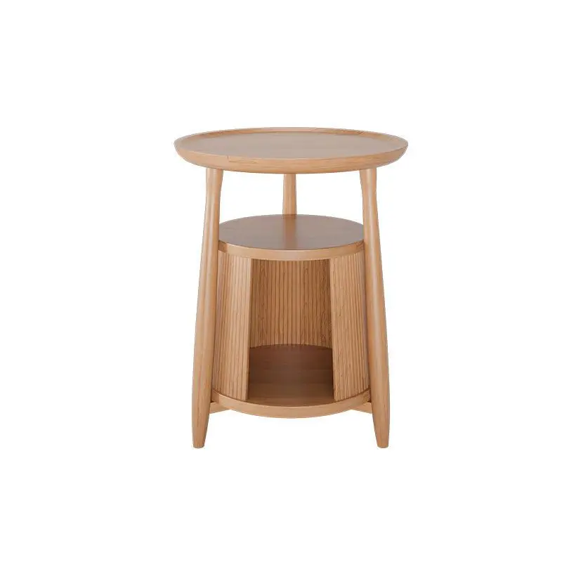 

Japanese-style solid wood household sofa, small edge, corner, round creative bedside table, low table cat nest cat house