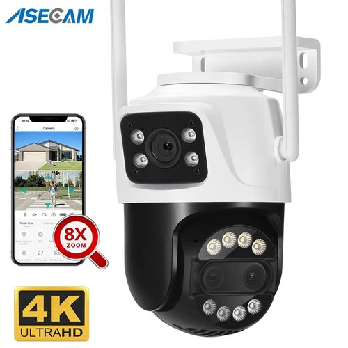 Ai 인간 감지 자동 추적 CCTV, 야외 보안 감시 카메라, iCSee, 12MP, 6K 와이파이 카메라, 8X 줌 듀얼 스크린, 8MP, 4K  Best5