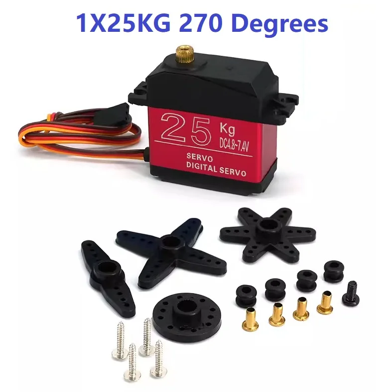 Wasserdichtes Servo mit hohem Drehmoment, 20 kg, 25 kg, 30 kg, 35 kg, 180 270 Grad, digitales Kupfergetriebe/Stahlgetriebe-Servo, für Roboterarm-DIY