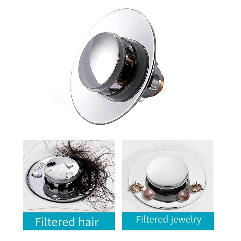 For Any 28Cm To 38Cm Wide Tub Drain Stainless Steel Sink Cover, -Up Universal Odor Resistant Sink Drain Durable Easy Install