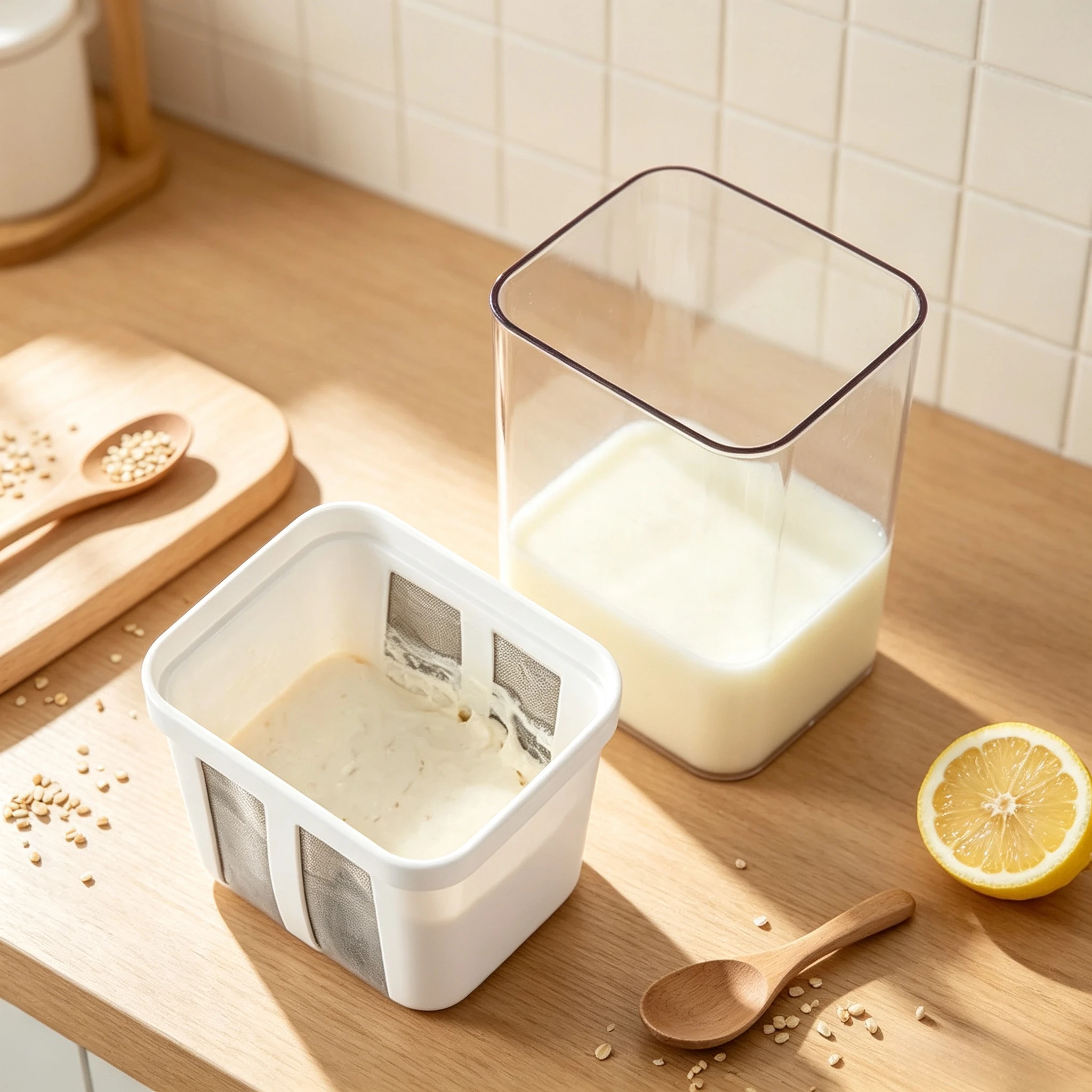 Yogurt strainer Greek yogurt machine cold extraction strainer whey separator tool and cheese moisture separator kitchen gadgets