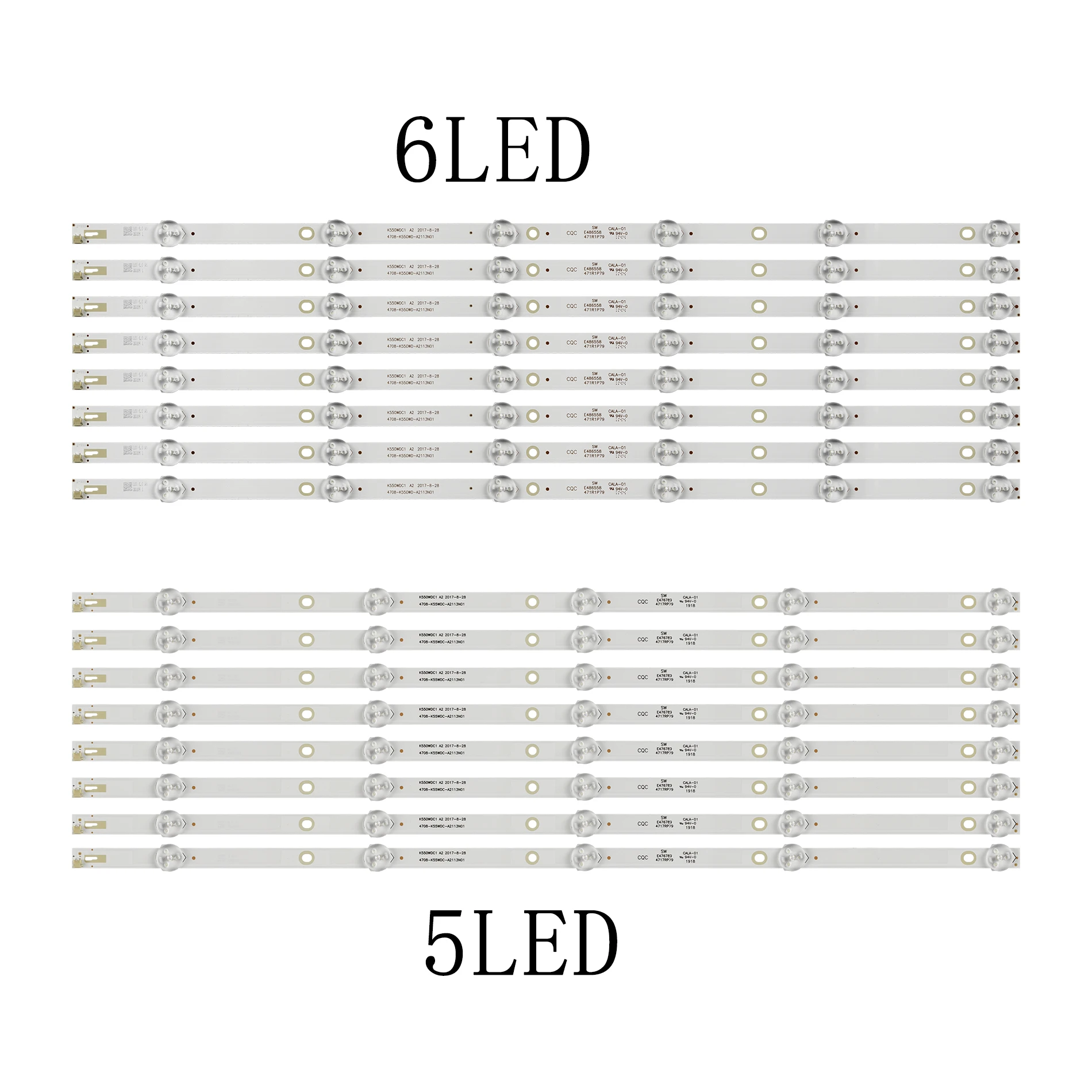 

40pcs New 5LED 545mm LED backlight strip for 55PUF6092 K550WDC1 A2 4708-K55WDC-A1113N01 K550WD-A2113N01 471R1P79