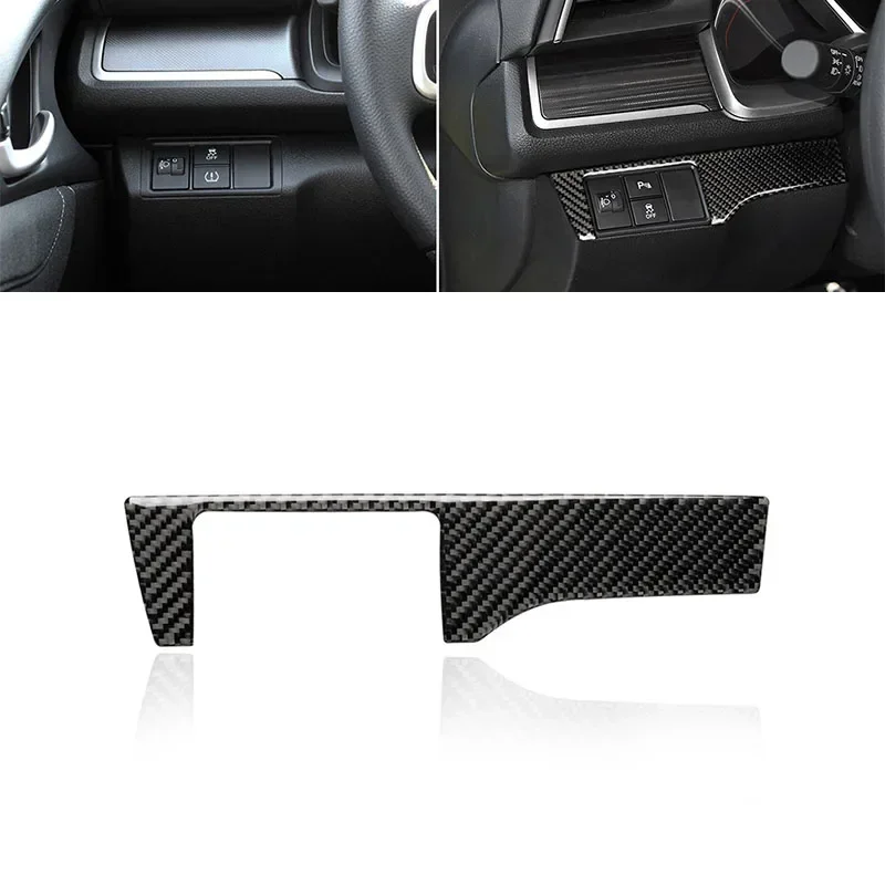 

Carbon Fiber Car Interior Headlight Switch Panel Cover Trim Stickers for honda civic 10th gen 2020 2019 2018 2017 2016 stickers