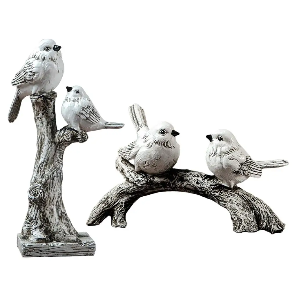 Feine amerikanische Harz Garten kreative Ornamente weiße Vogel Statue Wohnzimmer Innen Tier kunst moderne Spielzeug Garten dekoration