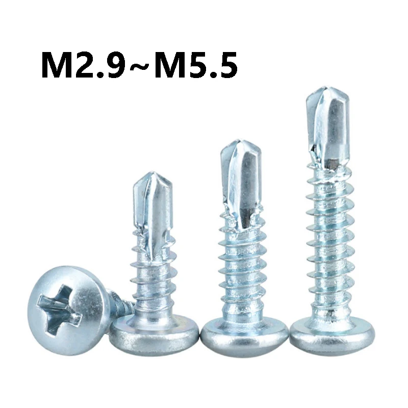 5~30Pcs Round Head Self-Tapping Sheet Metal Screws M2.9 M3.5 M3.9 M4.2 M4.8 M5.5 High-Strength Quick Tapping Screws for Metal