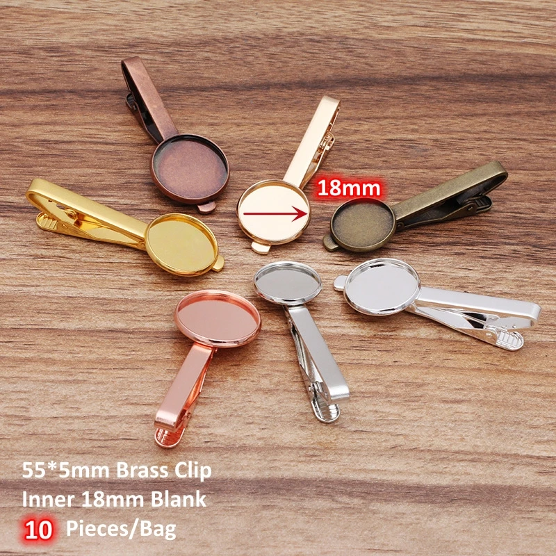 BoYuTe (10 Pieces/Lot) Fit 16-18-20mm Cabochon Blank Tie Clip Base Tray Diy Handmade Jewelry Materials Wholesale