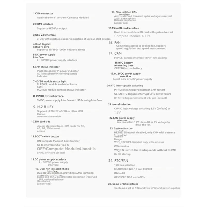 

2025 Новый модуль расширения Waveshare CM4 Gigabit Ethernet 5G/4G Плата расширения M.2/Mini-Pcie для Raspberry Pi CM4