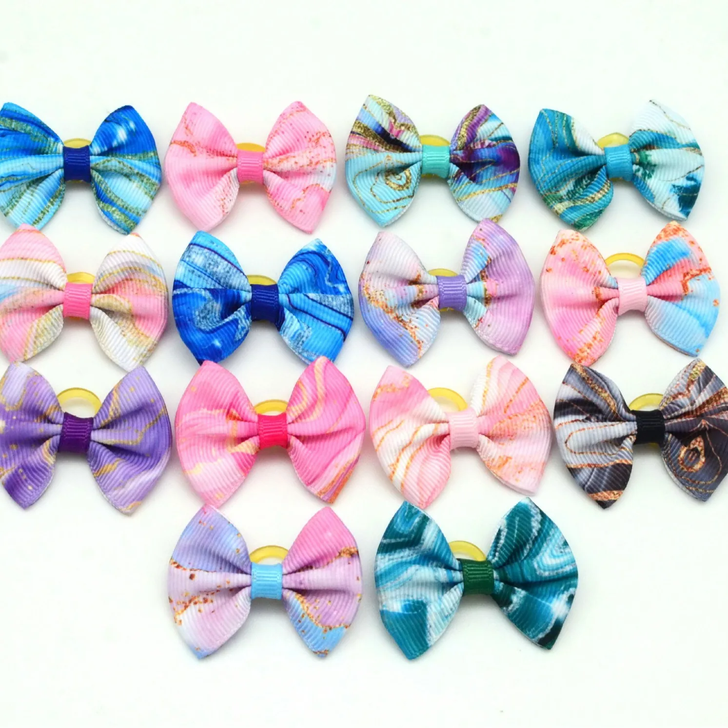 10 PCS Dog Grooming Hair Bows Dog Bows Mix Colours Small Dog Accessories Dog Hair Rubber Bands Pet Headwear Pet Supplier