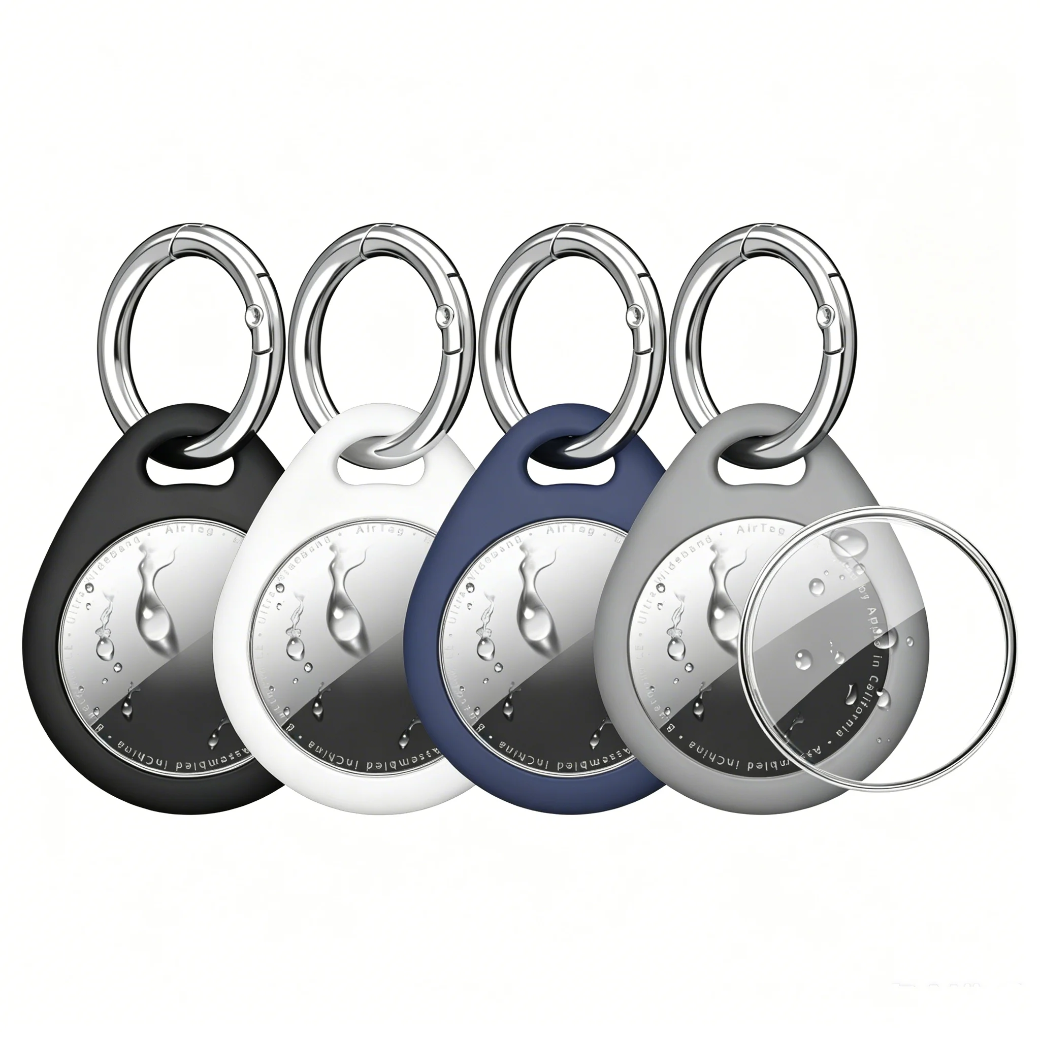 Waterproof TPU Cover for Apple Air Tag Holder with Keychain Protective Shell Tracker Anti-scratch Sleeve For Apple Air Tag Case