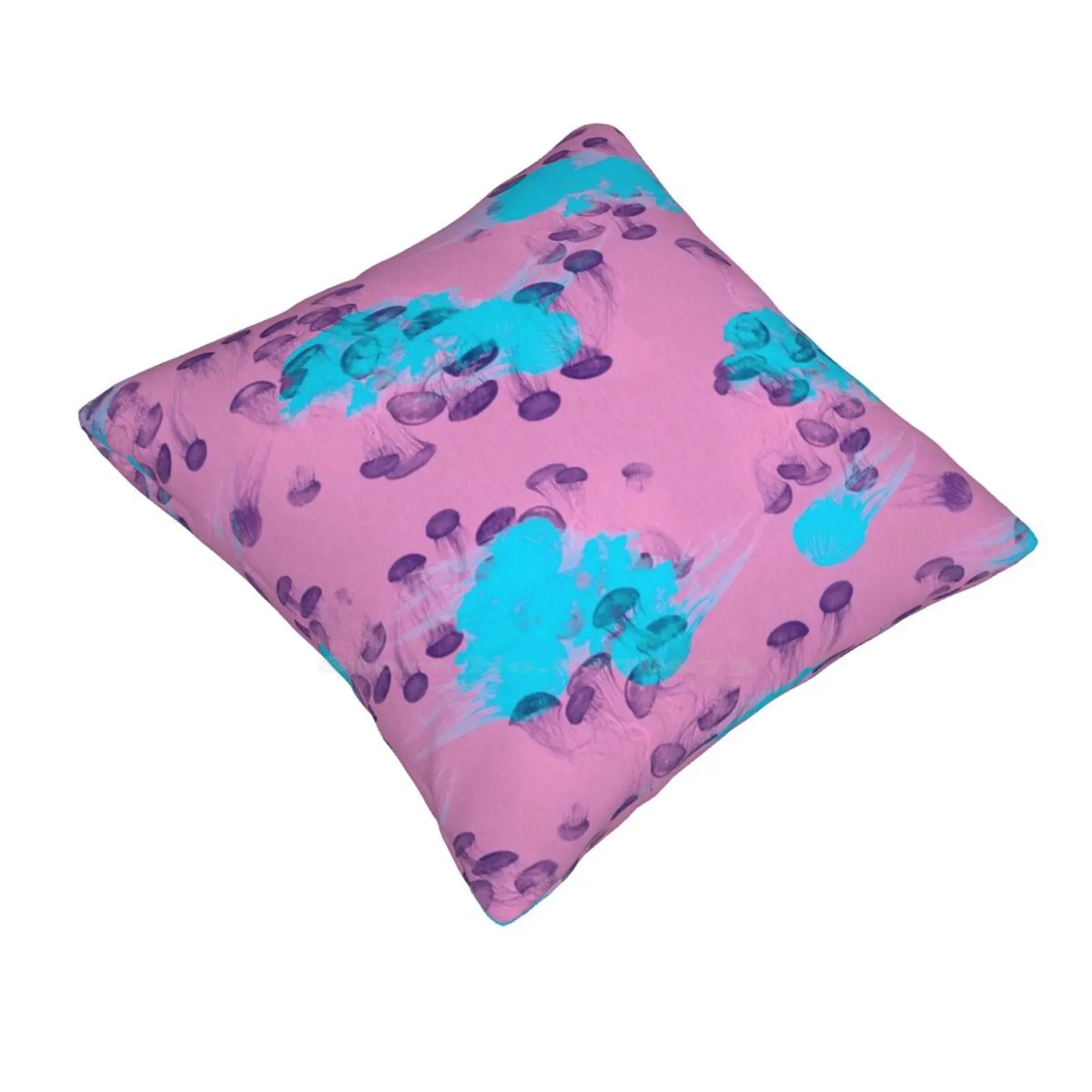 Psychedelic Jellyfish Purple ( V.2 ) Home Sofa Car Waist Throw Pillowcase Jellyfish Purple Blue Ocean Sea Octopus Atoll Urban