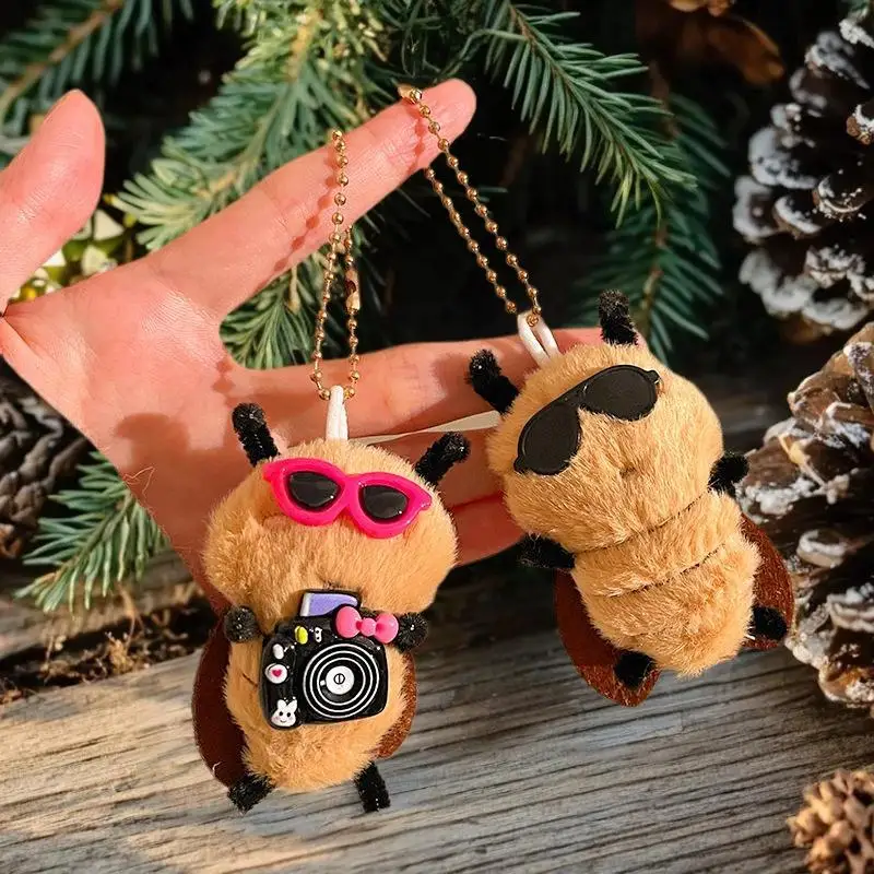 만화 플러시 바퀴벌레 모양 장난감 참 학생 가방 장식 재미있는 선물 액세서리 학생용