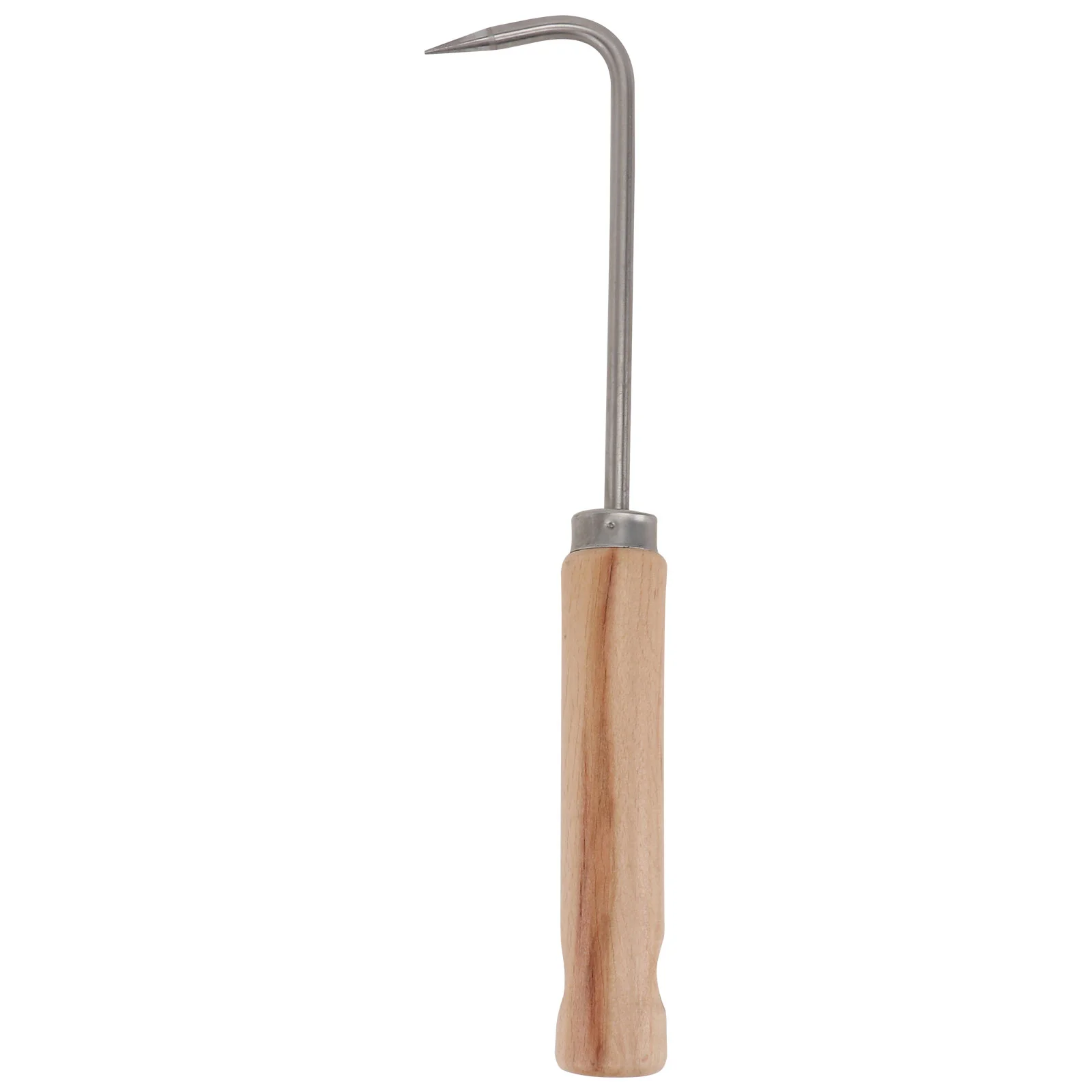 Metal Weeding Tool Single-claw Hook Manual Weeder Scraper Stainless Steel Bamboo Garden