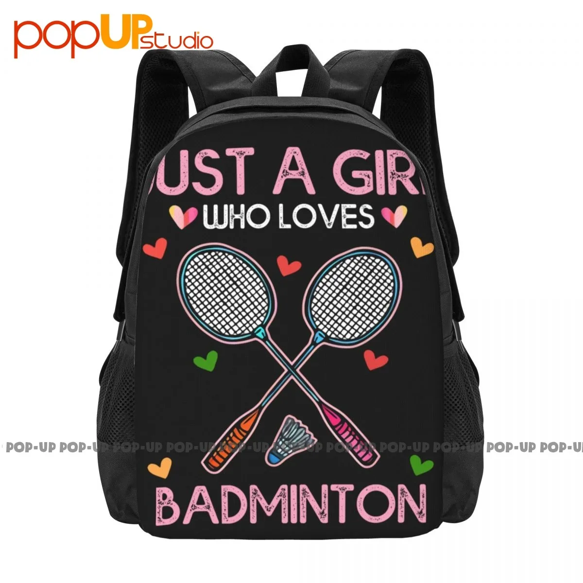 Racket Ball Just A Girl Who Loves Badminton P-325 Backpack Large Capacity Newest Shoe Bag 3d Printing Riding Backpack