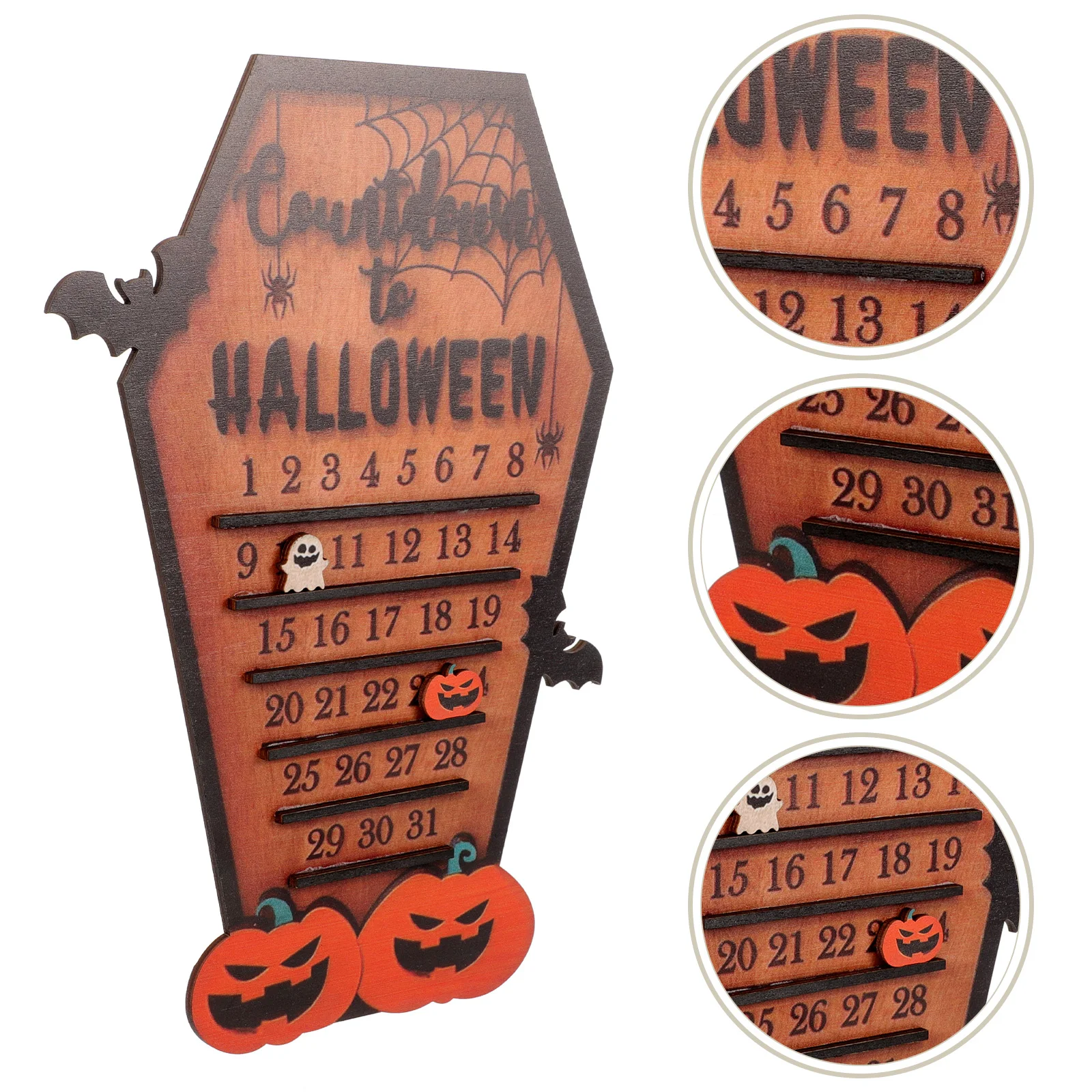 

Wooden Ornaments Halloween Decor Rustic Countdown Calendar Decorations Desktop Home