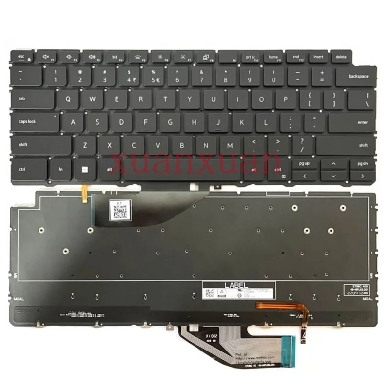 

Black Replacement For DELL XPS 13 7390 9310 2-in-1 P103G Laptop Backlit Keyboard