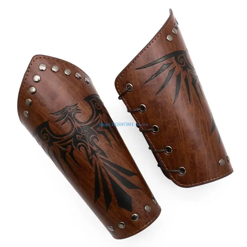 N7YF Aksesori Kostum Ksatria Abad Pertengahan Dewasa Gelang Kulit Renaisans Sabuk Pu Aksesori Kostum Viking Halloween