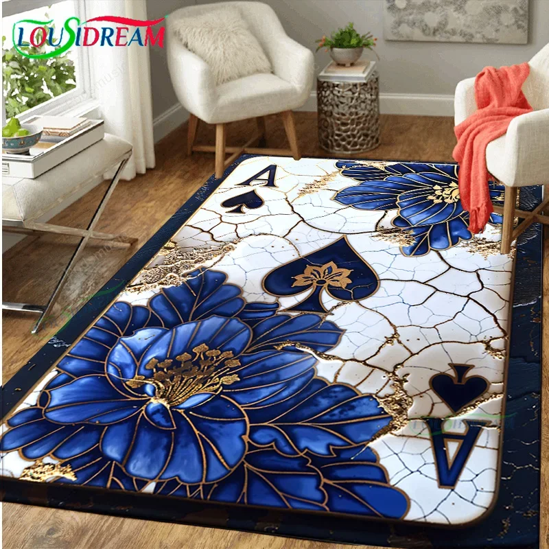 

Gold Ace of Spades Porcelain Entrance Carpets for Kitchen Floor Bedroom Rug Decor Home Decoration Doormat Outdoor Room Foot Gift