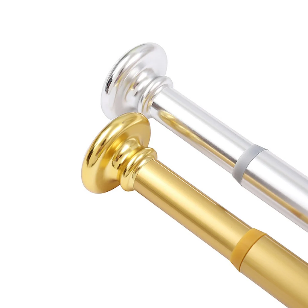 Extendable Curtain Rod Gold 55cm Adjustable Curtain Rods Expandable Pressure Spring Tension Rods for Closet Doorway No Drilling