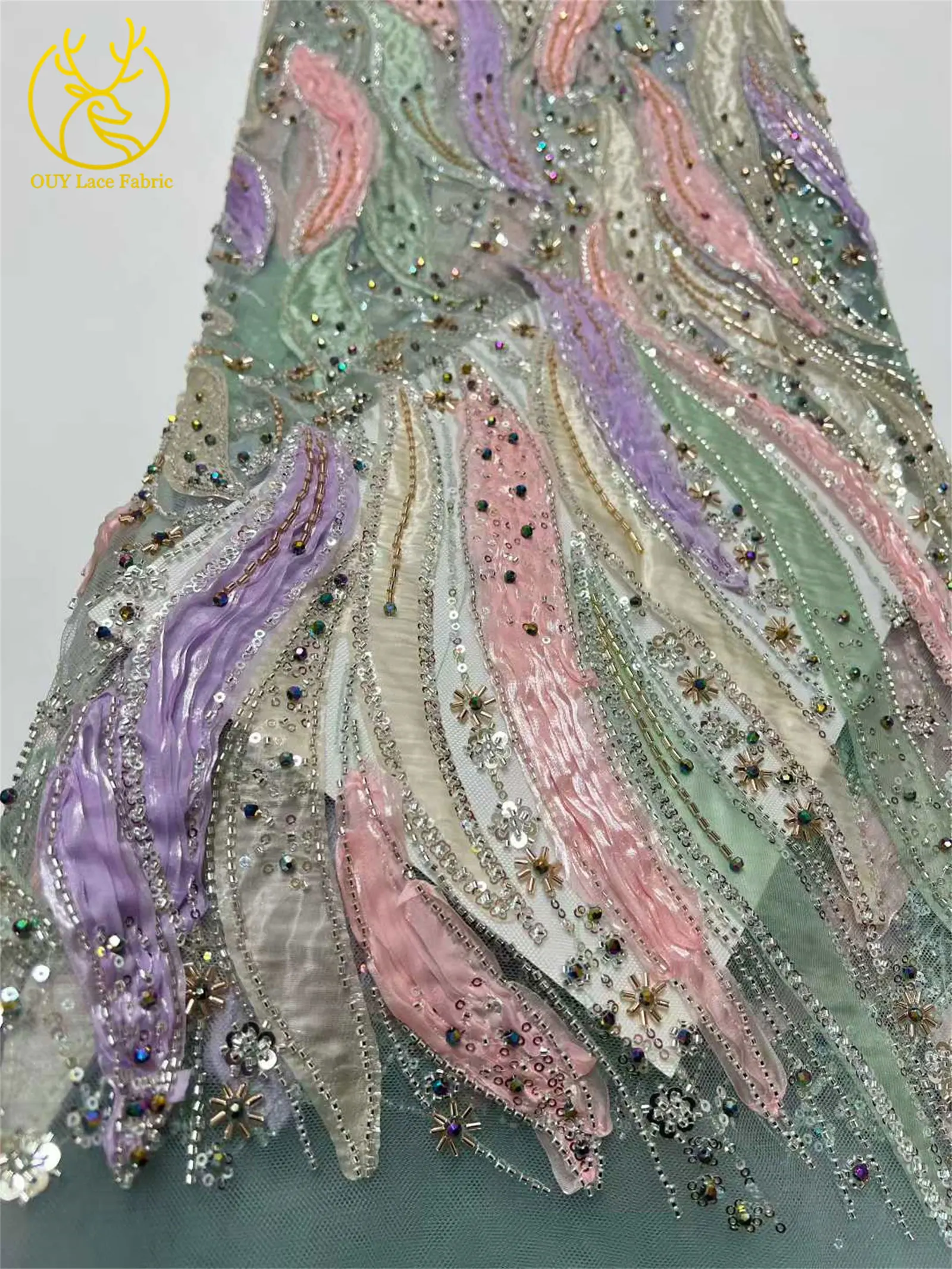 Afrikanischer Bräutigam-Spitzenstoff 2026, hochwertige Stickerei, französische Pailletten, Tüll, Nigeria-Spitzenstoff für Hochzeit, Party, Kleid – Detail 17