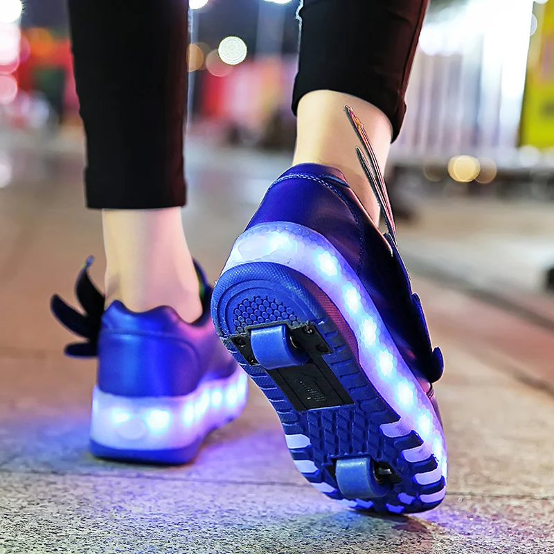 Roller Skate Schoenen Gloeiende Led Sneakers Met Wielen Jongens Casual Sport Kids Kinderen Meisjes 2021 Wheelie Verlichte Laarzen