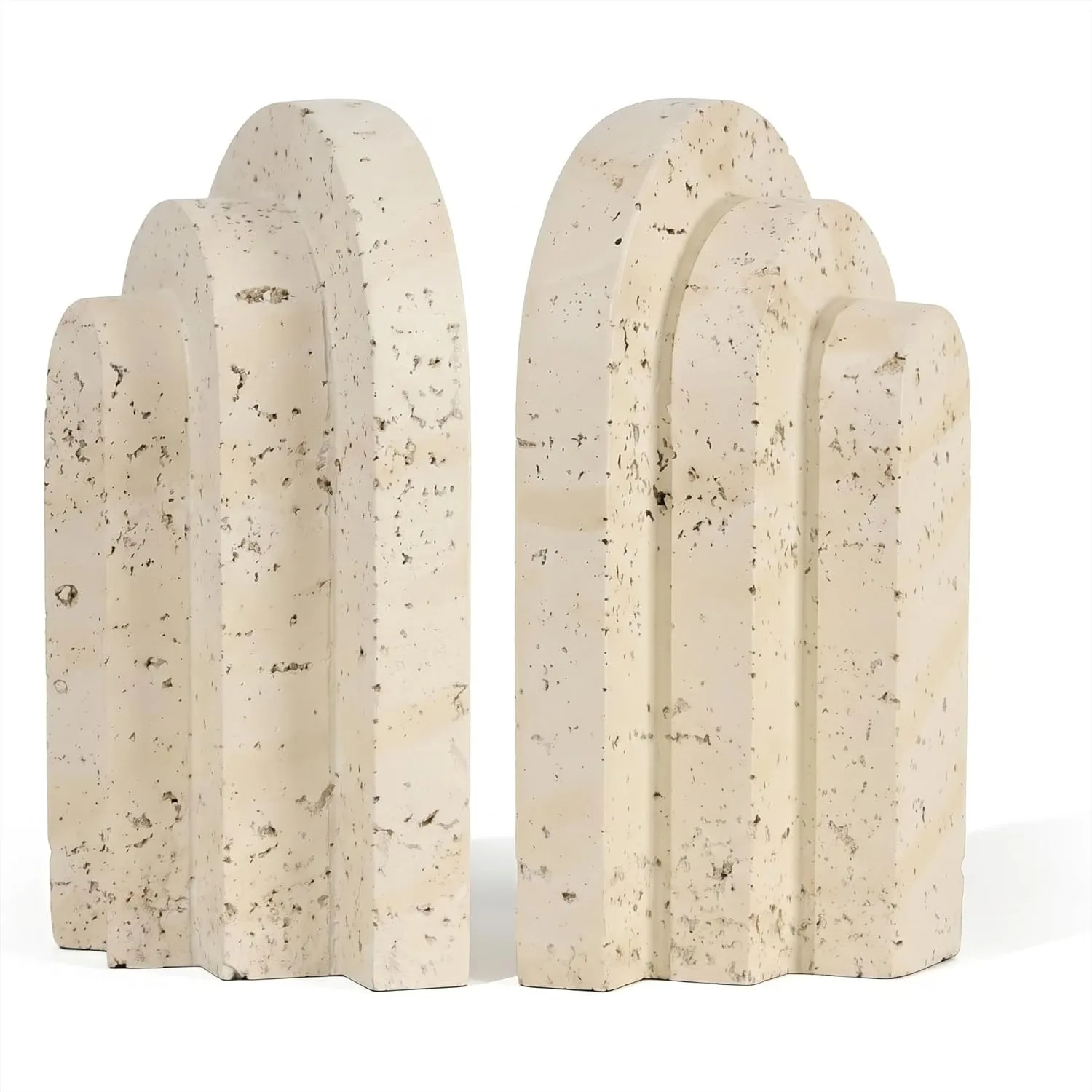 

Heavy Duty Book Ends for Shelves, Non-Slip Stone Book Stopper, Modern Office Bookshelf Organizer Set of 2