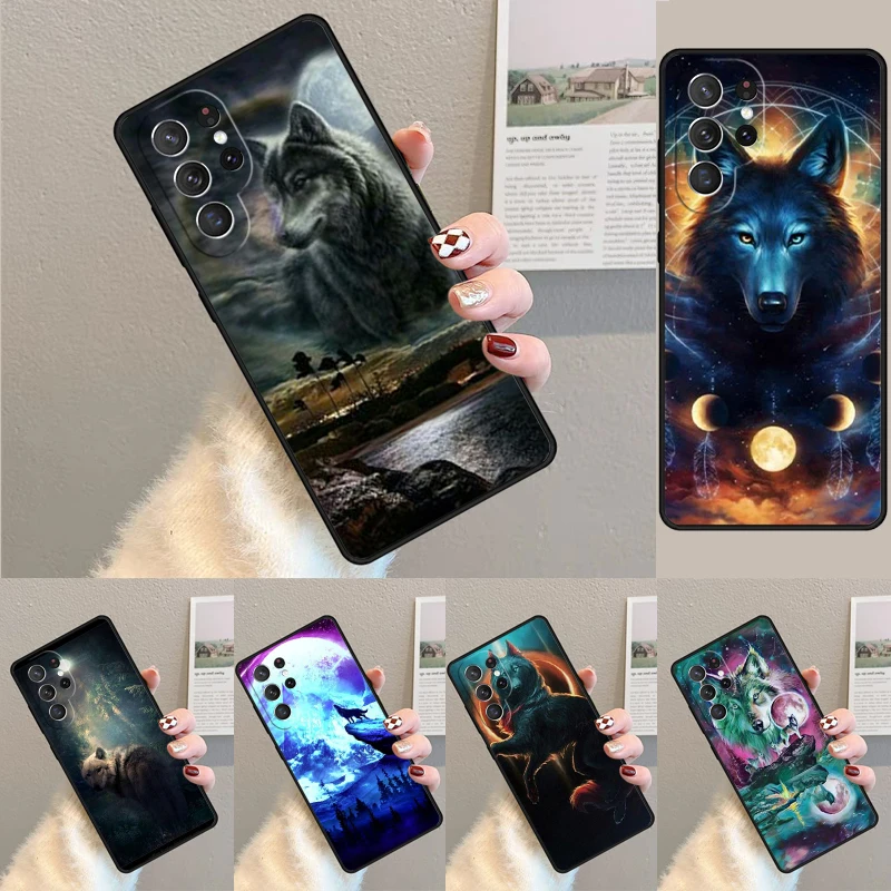 Moonlight of the Wolf Silicone Phone Case For Samsung Galaxy note 10 pro S26 S25 S24 S23 S22 S21 Plus S25Ultra Capa Cover