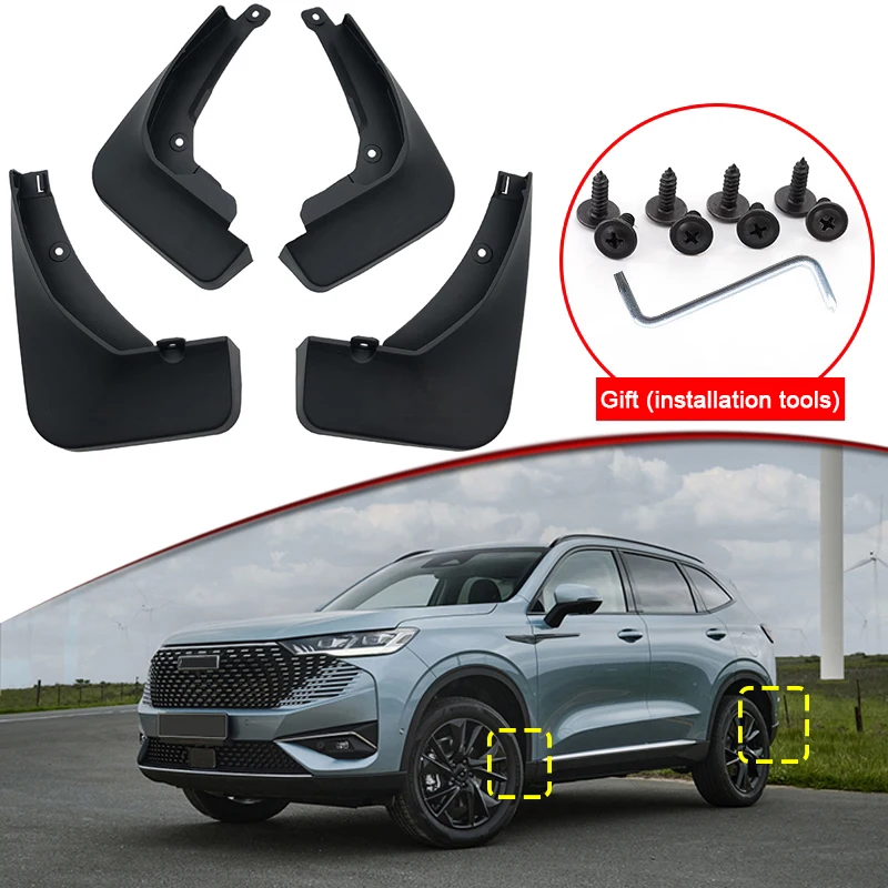 

Car Styling For GWM HAVAL H6 HEV 2022 2023 ABS Car Mud Flaps Splash Guard Mudguards MudFlaps Front Rear Fender Auto Accessories