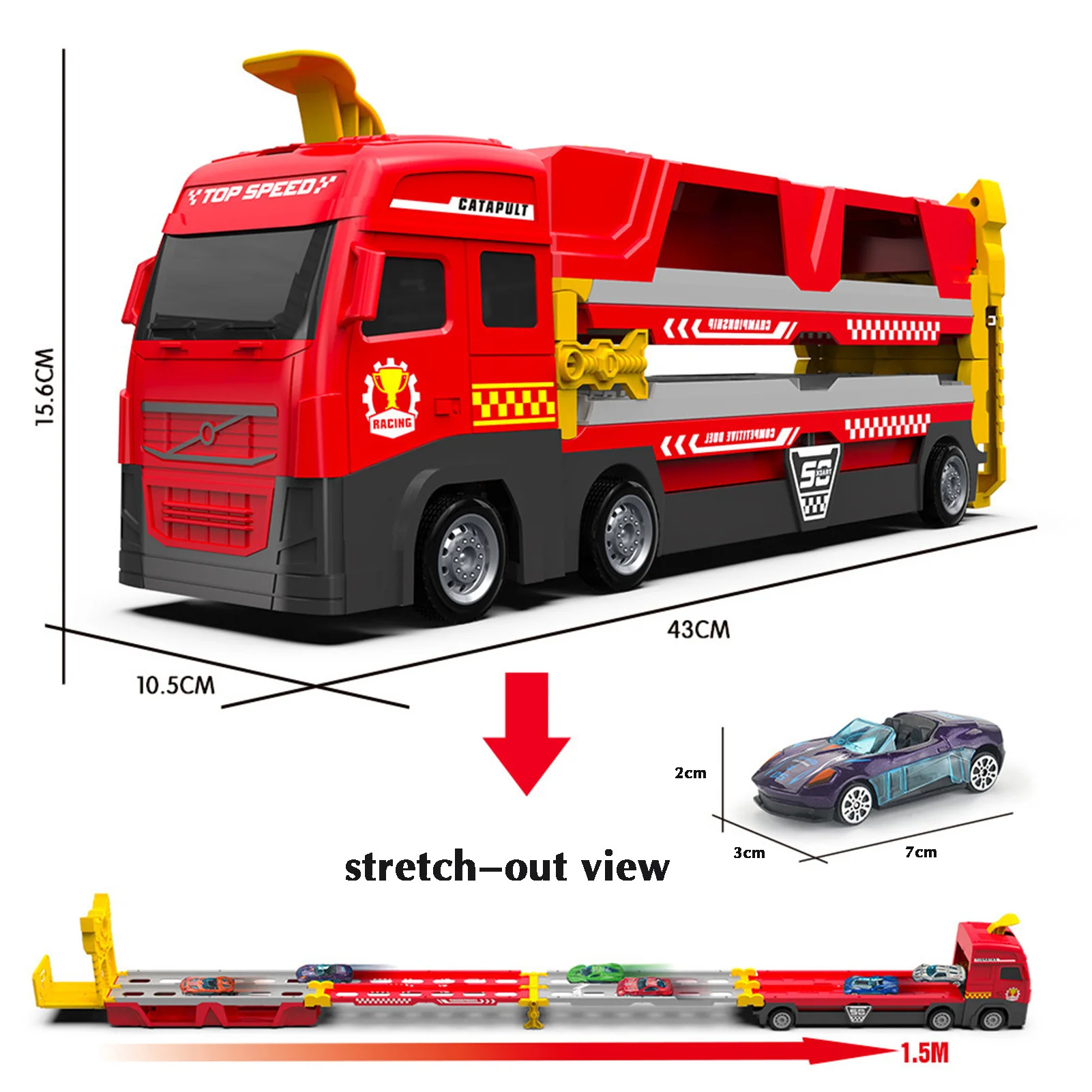 LKW-Spielzeug verformte Spur Auswurf Spielzeug mehrspurige Verformung Auswurf großes LKW-Auto Spielzeug für Kinder Geburtstag Kindertag