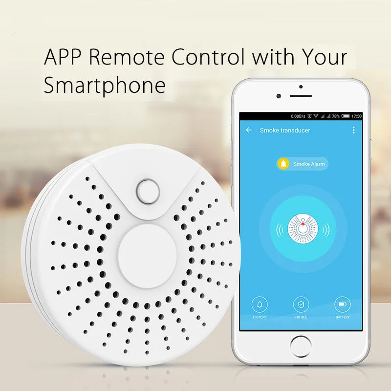 Tuya واي فاي الدخان إنذار الحريق حماية الدخان كاشف الدخان مزيج إنذار الحريق نظام أمن الوطن رجال الاطفاء