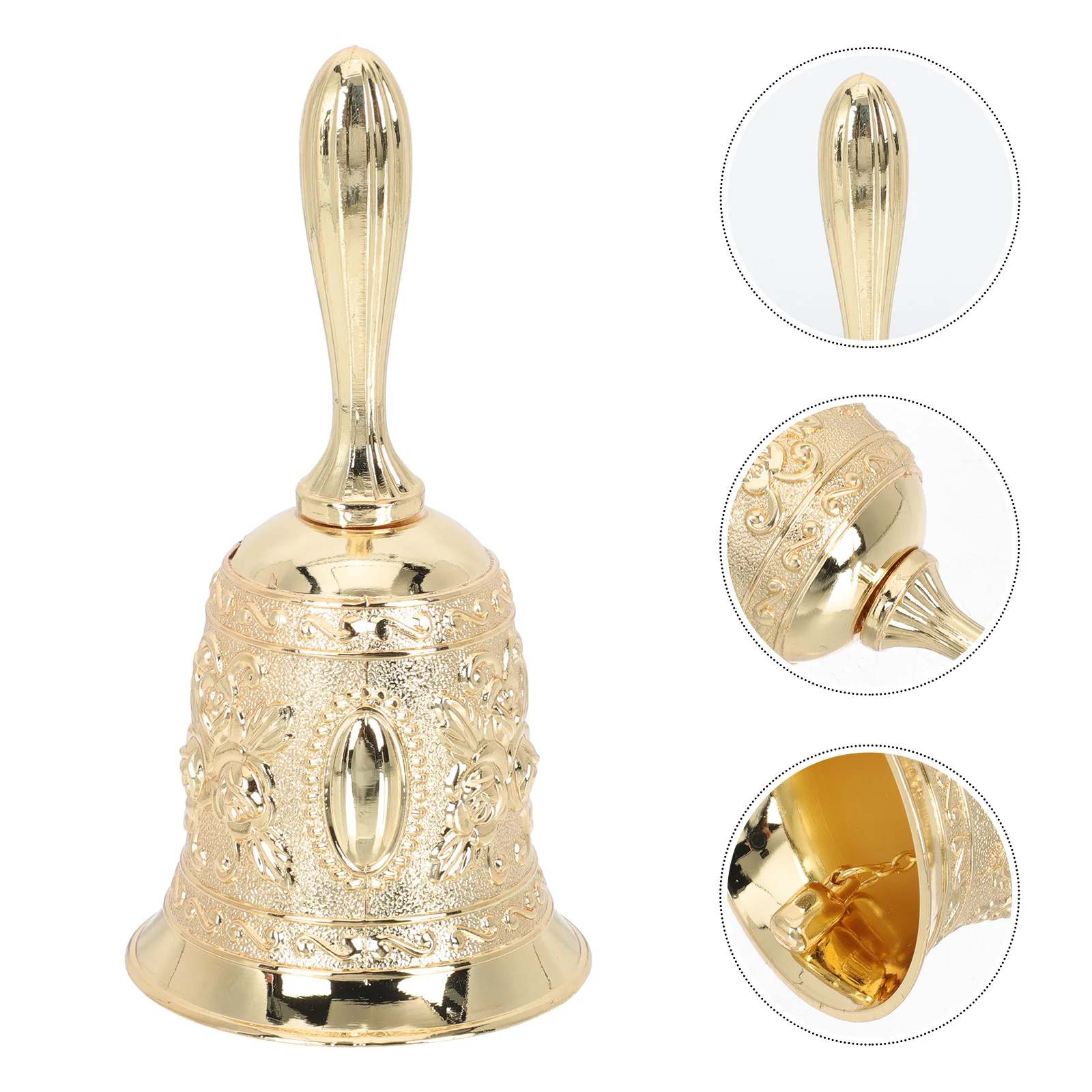 

Hand Ring Bell Zinc Alloy School Small Adornment Festival Decor Ornament Restaurant Vintage