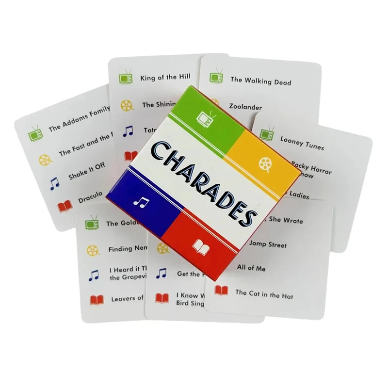 50 Cards Charades Game Portable Camping and Holiday Games for Adults and Family After Dinner Amusements Truth Or Dare Board Game