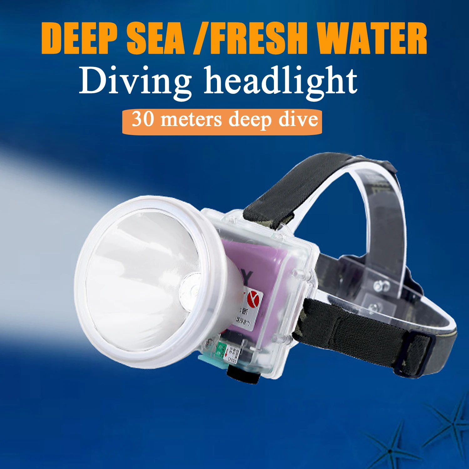 Super Bright  headlight waterproof Diving LED charge Night Dive Outdoor head-mounted flashlight