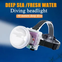 Super Bright  headlight waterproof Diving LED charge Night Dive Outdoor head-mounted flashlight