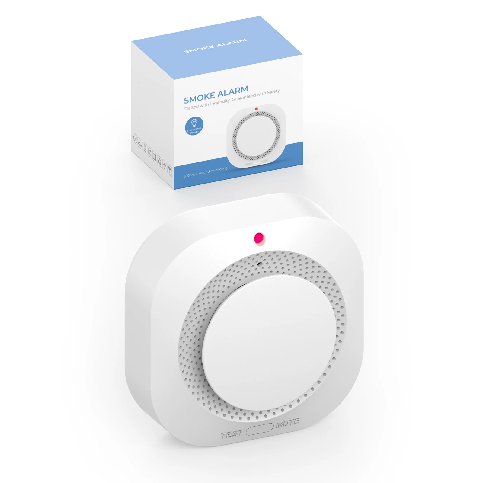 4 / 6 / 8 / 12 Stück Tuya Zigbee Rauchmelder mit 360°-Erkennung, Echtzeitüberwachung, Alarm-App und Fernbenachrichtigung für mehr Sicherheit in Ihrem Zuhause