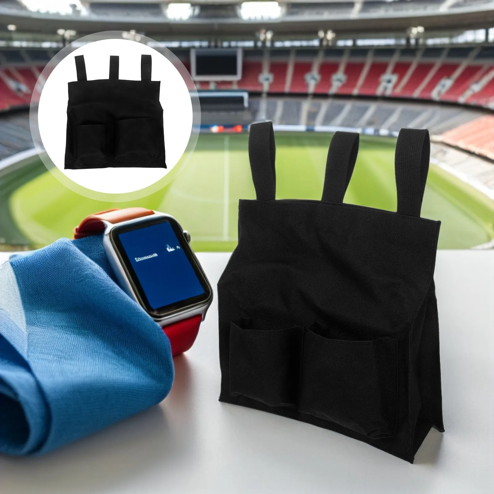 

2Pcs Multifunctional Sports Bag Large Capacity Oxford Cloth Softball Referee Ball Bag Waist Strap Side Pockets Portable Baseball