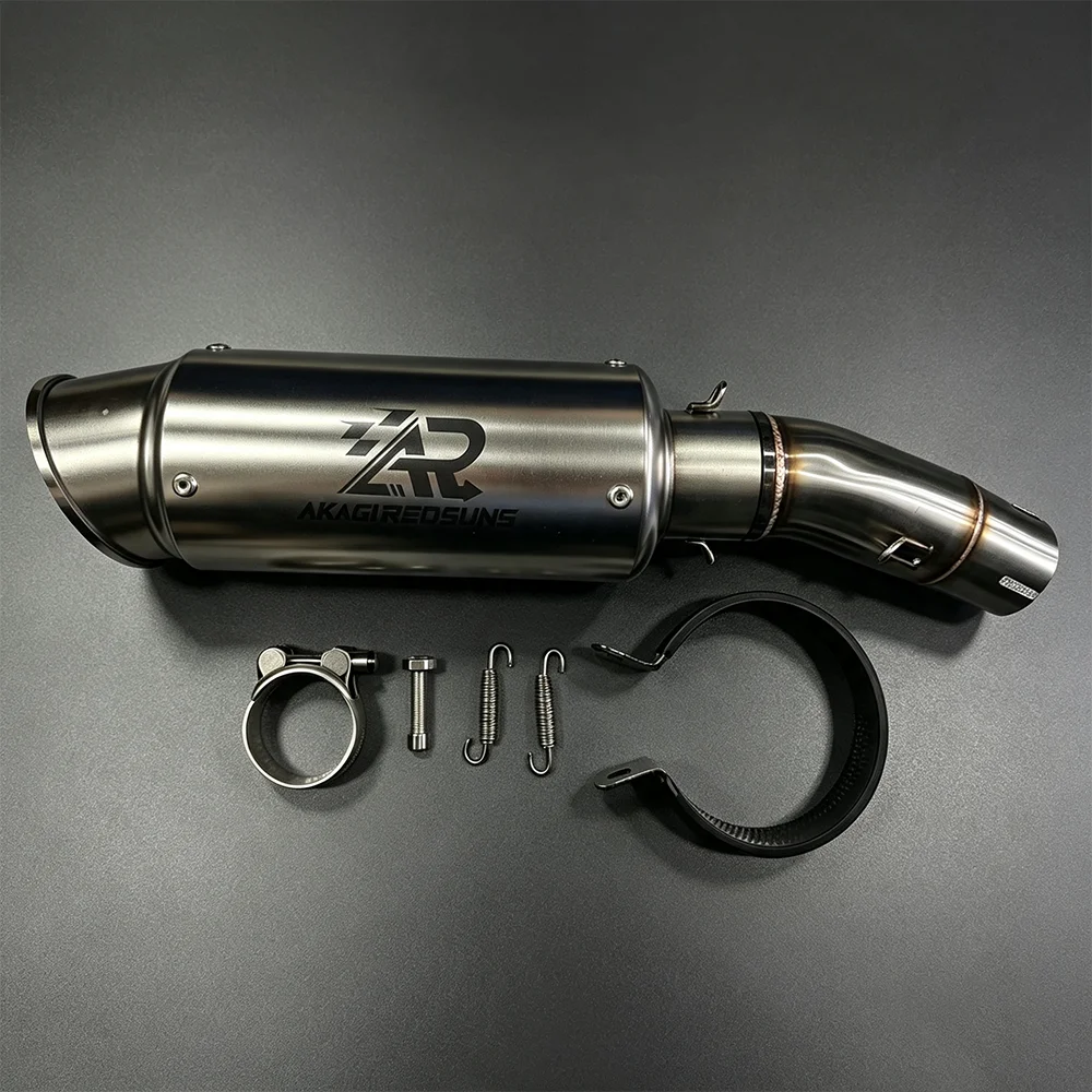 Stainless Steel 51mm Slip‑On Exhaust Mid Link Pipe Motorcycle Modified Escape Connect Pipe For Kawasaki Z400 Ninja400 2017‑2019