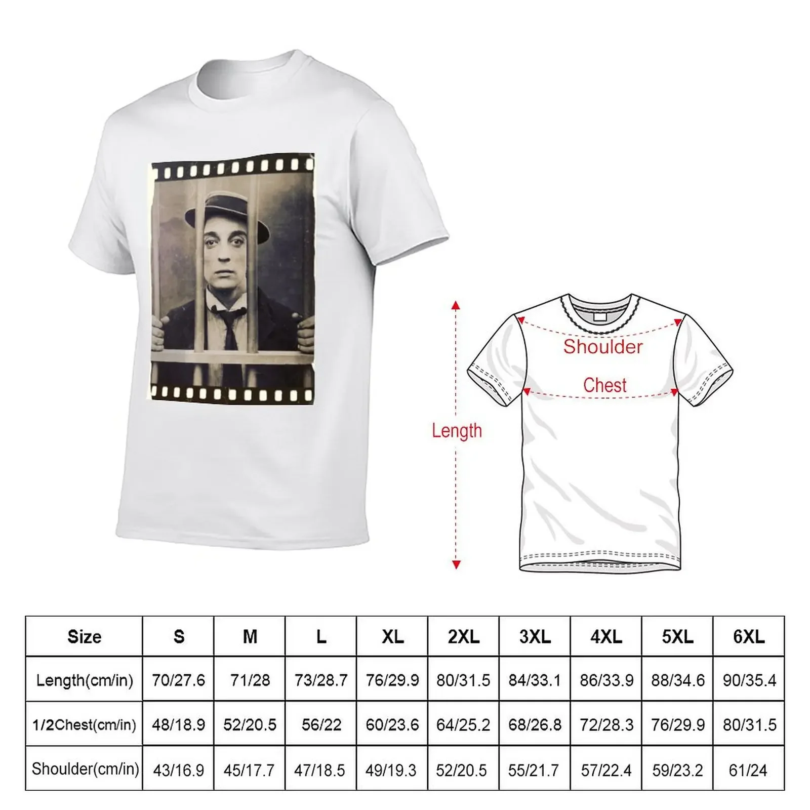 Buster Keaton - Cops - Film - D19 T-shirt summer top tees quick-drying animal prinfor boys mens graphic t-shirts anime