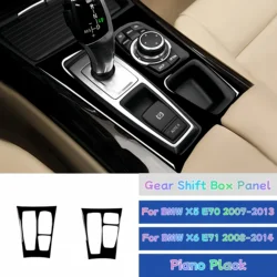 For BMW X5 E70 2007-2013 Piano Black Interior Car Gear Shift Panel Frame Trim Cover Decoration Sticker Auto Accessoires
