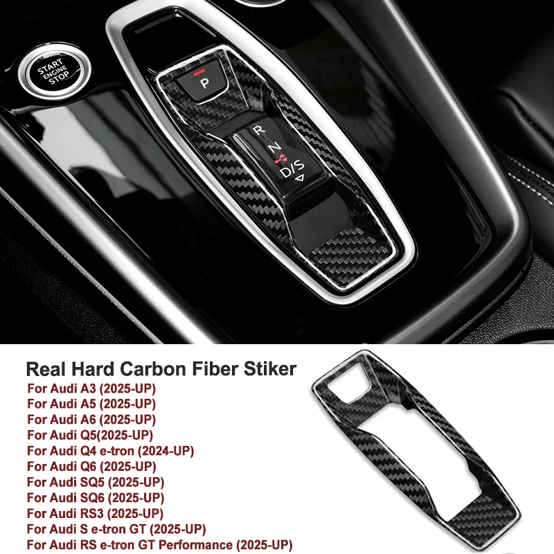 

Накладка на внутреннюю рамку рычага переключения передач из настоящего карбона для Audi A3 A5 A6 Q4 Q5 Q6 SQ5 SQ6 RS3 2024 2025, аксессуары для интерьера