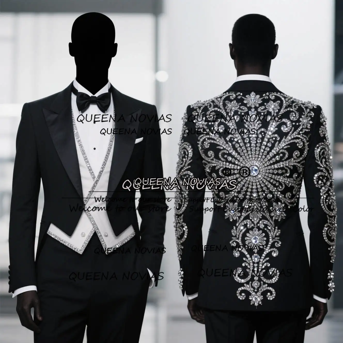 Diamanti di lusso In Rilievo Abiti Da Uomo 3 Pezzi Set Partito Blazer Abiti Abbigliamento Personalizzato Sposo Smoking Da Sposa traje hombre 2025