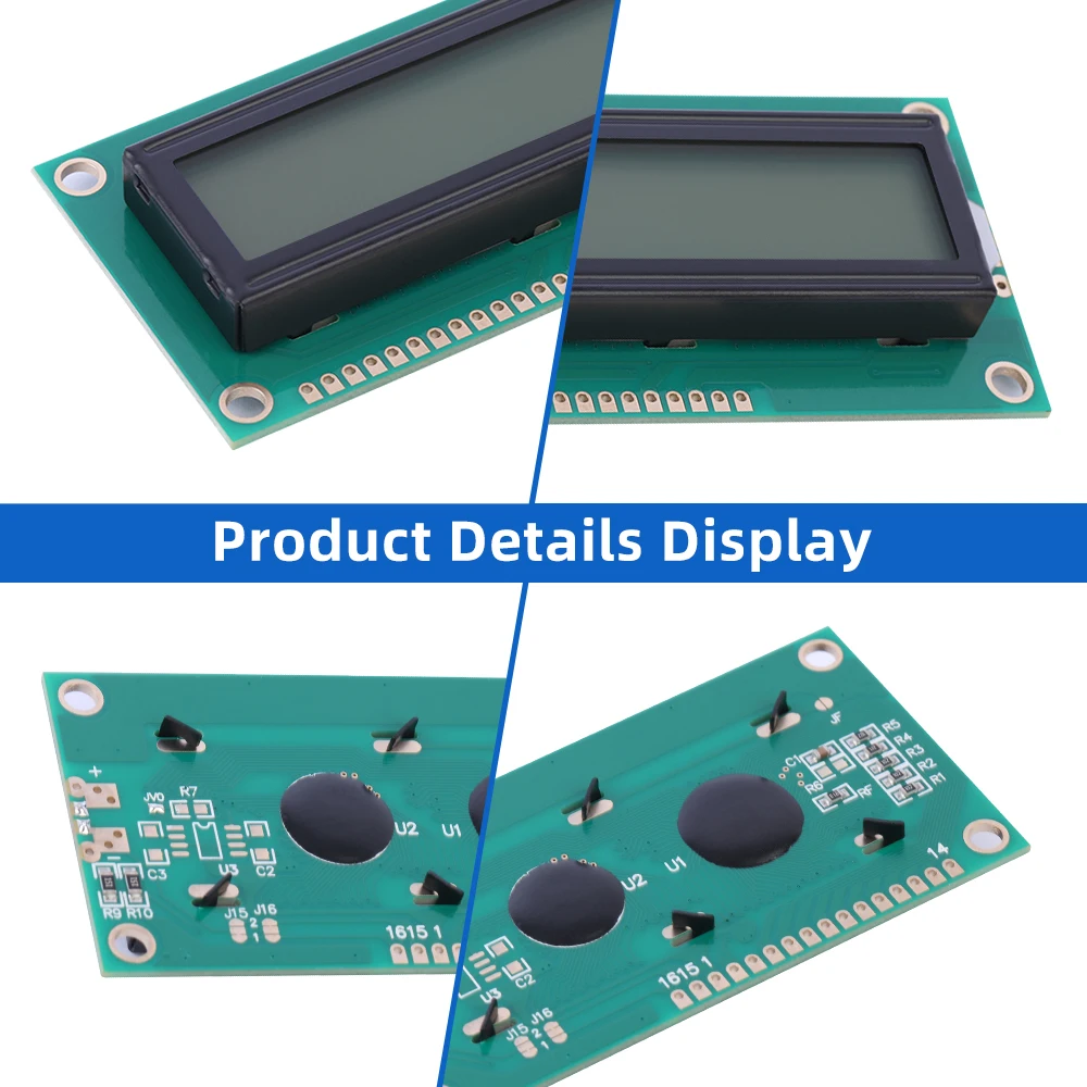 European Orange Light Black Letters 1602C2 Multi Language LCD Module 16*2 84X44MM Industrial Control Built In ST7066U Controller