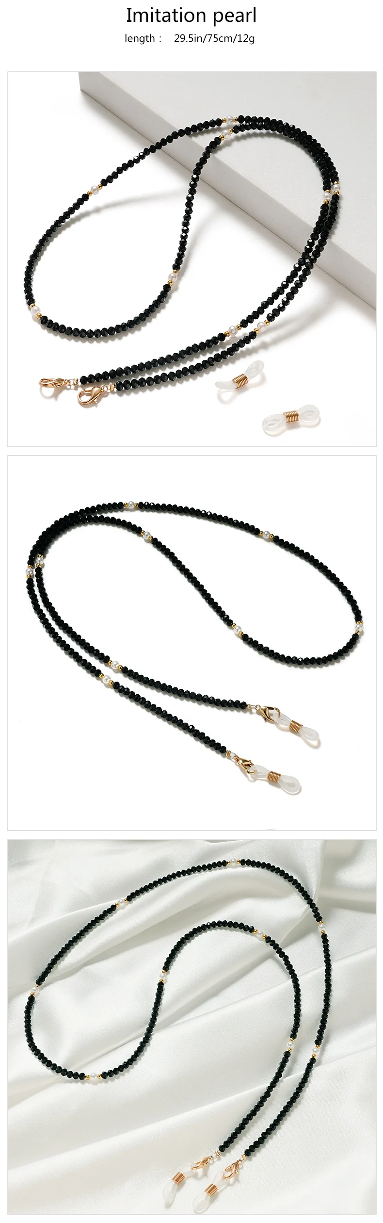 2022 neue Perlen Sonnenbrille Ketten Gold Brillen Ketten Frauen Sonnenbrille Halter Halskette Brillen Retainer Zubehör – Detail 7