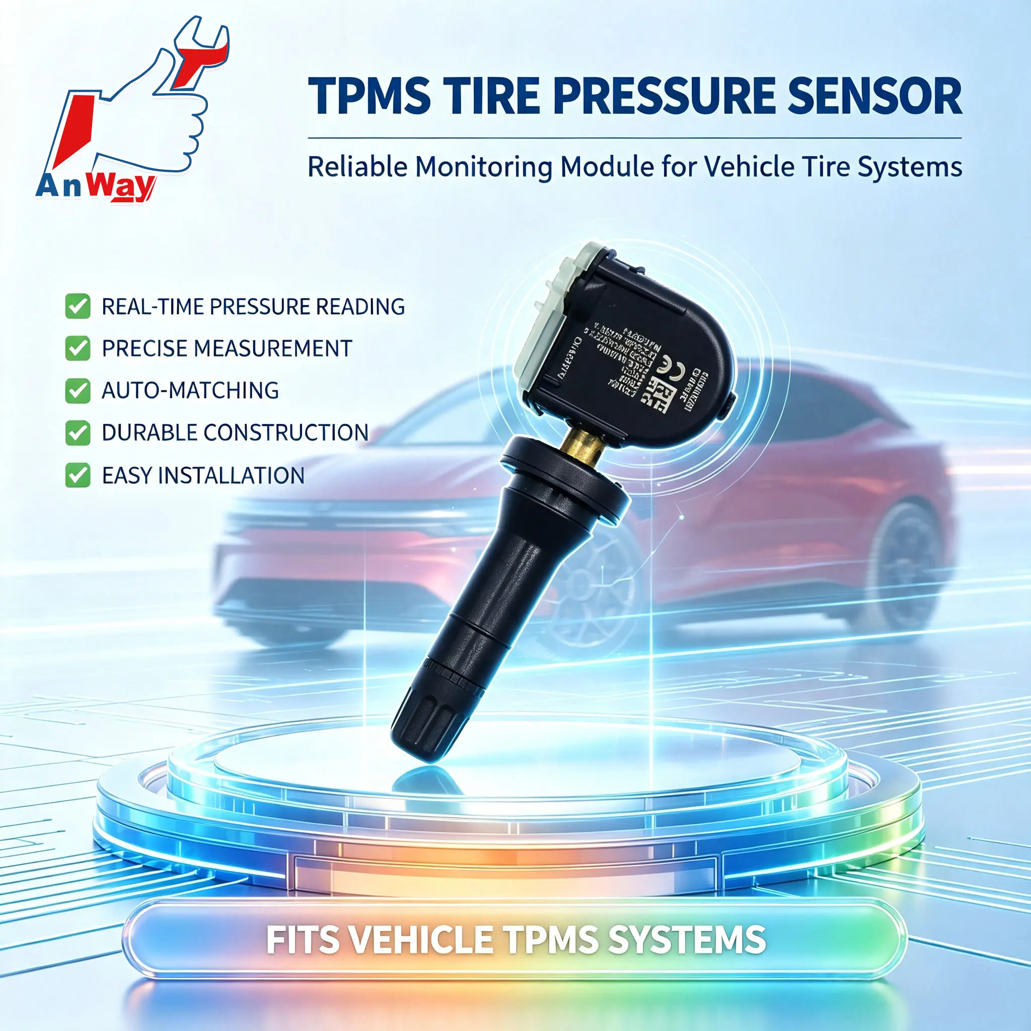 Custom Fit Car Tire Pressure Sensor For ZEEKR 007 2024-2026 Auto Learn TPMS Sensor Replacement Tire Pressure Monitoring System