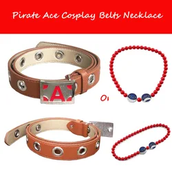 Ace Cosplay Belt Necklace Costume Props Anime Pirate Disguise Outfits Accessories Unisex Disguise Halloween Carnival Party Suit