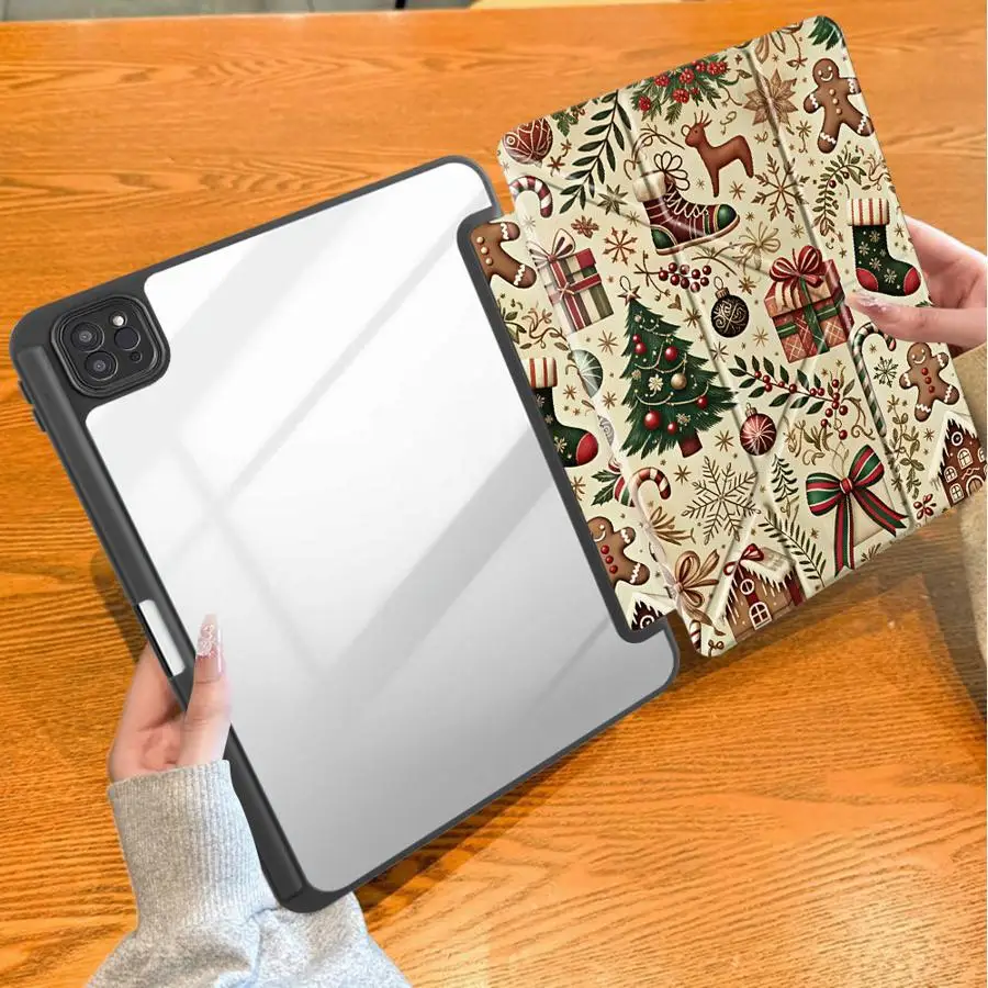 Holly Berry with Pencil Slot Case for Apple iPad 9th Mini 7 6 5 12th Pro M4 13 2025 2026 10th Gen 11th Air 8 M2 M3 3 Air 4/5/6th
