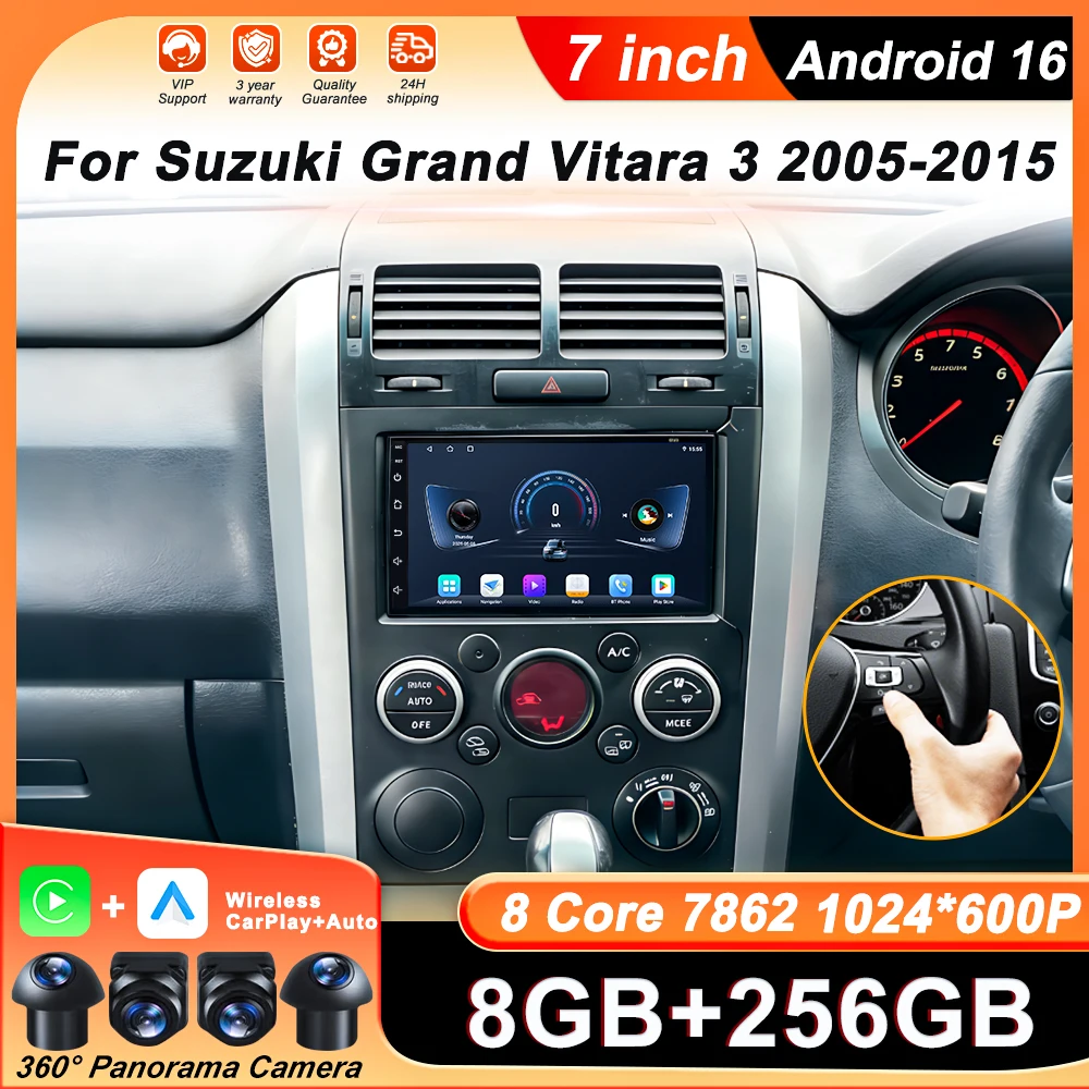 

2din Car Radio Multimedia Player For Suzuki Grand Vitara 3 2005-2010 2011 2012 2013-2015 7 inch Split Screen Wireless Carplay