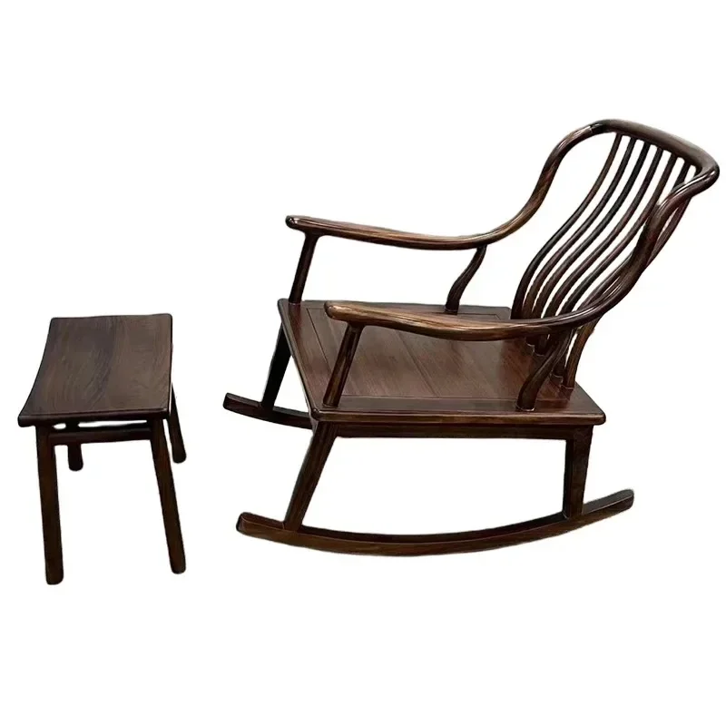 Ebony wood, all solid wood, rocking chair, lazy sofa, recliner, home balcony, outdoor, leisure