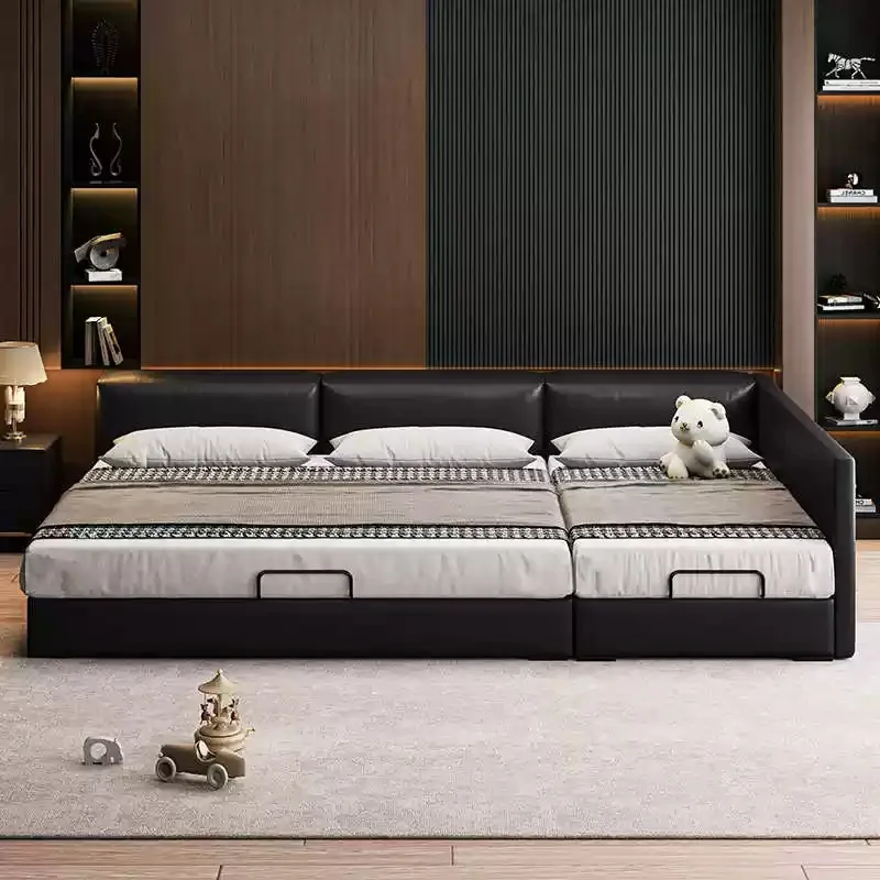 & Children Kids Room 180x200cm Bedroom Beds Headboard Luxury Guardrail Bed Frames Full Family Adults Many People Home Furniture