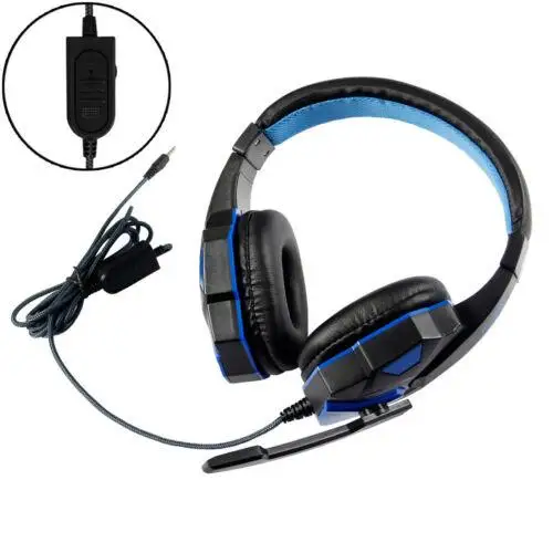 Stereo Gaming Headset Deep Bass Computer Game Headphones Earphone with LED Light Microphone Noise Cancelling for PC Laptop