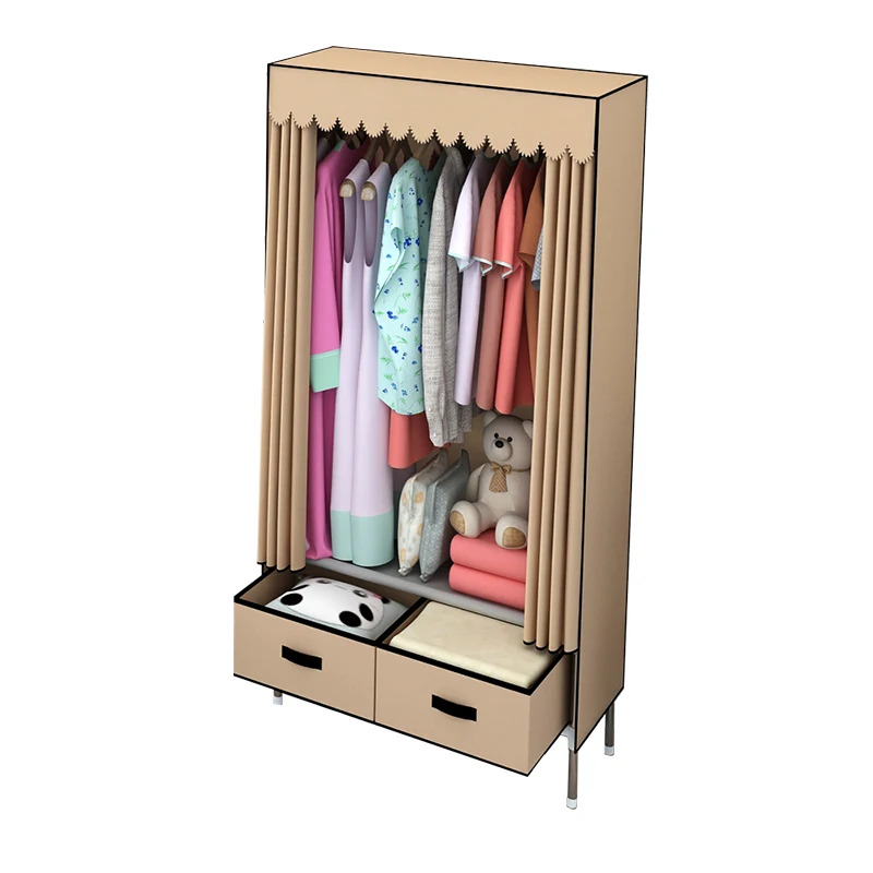 

Simple wardrobe home bedroom cloth wardrobe rented room with single dormitory small assembly childrens storage hanging wardrobe